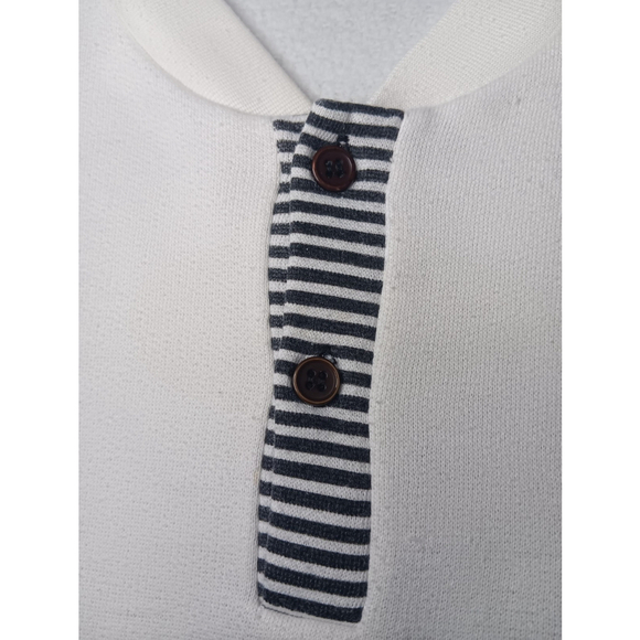 Vintage 80s Reconnaissance Team Adult Large Sweatshirt 1/2 Button White Long Sle - Picture 3 of 8